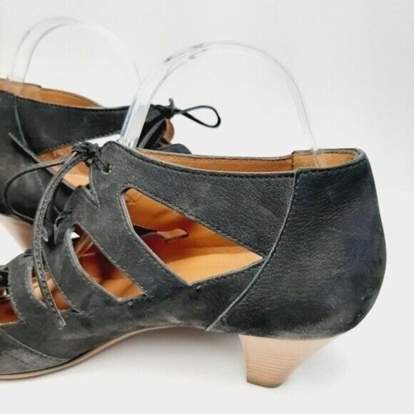 PAUL GREEN Prague Handmade Gladiator Cut Out Lace-up Suede Heels Sz 8 - Picture 12 of 15